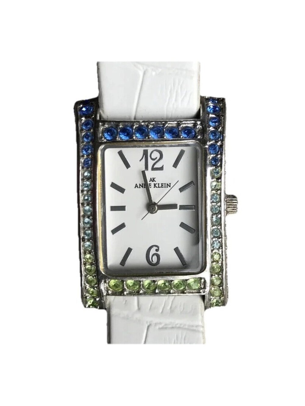 Anne Klein Womens Watch With Multi Color Swarovski Crystal On Case 10/6583 B-R